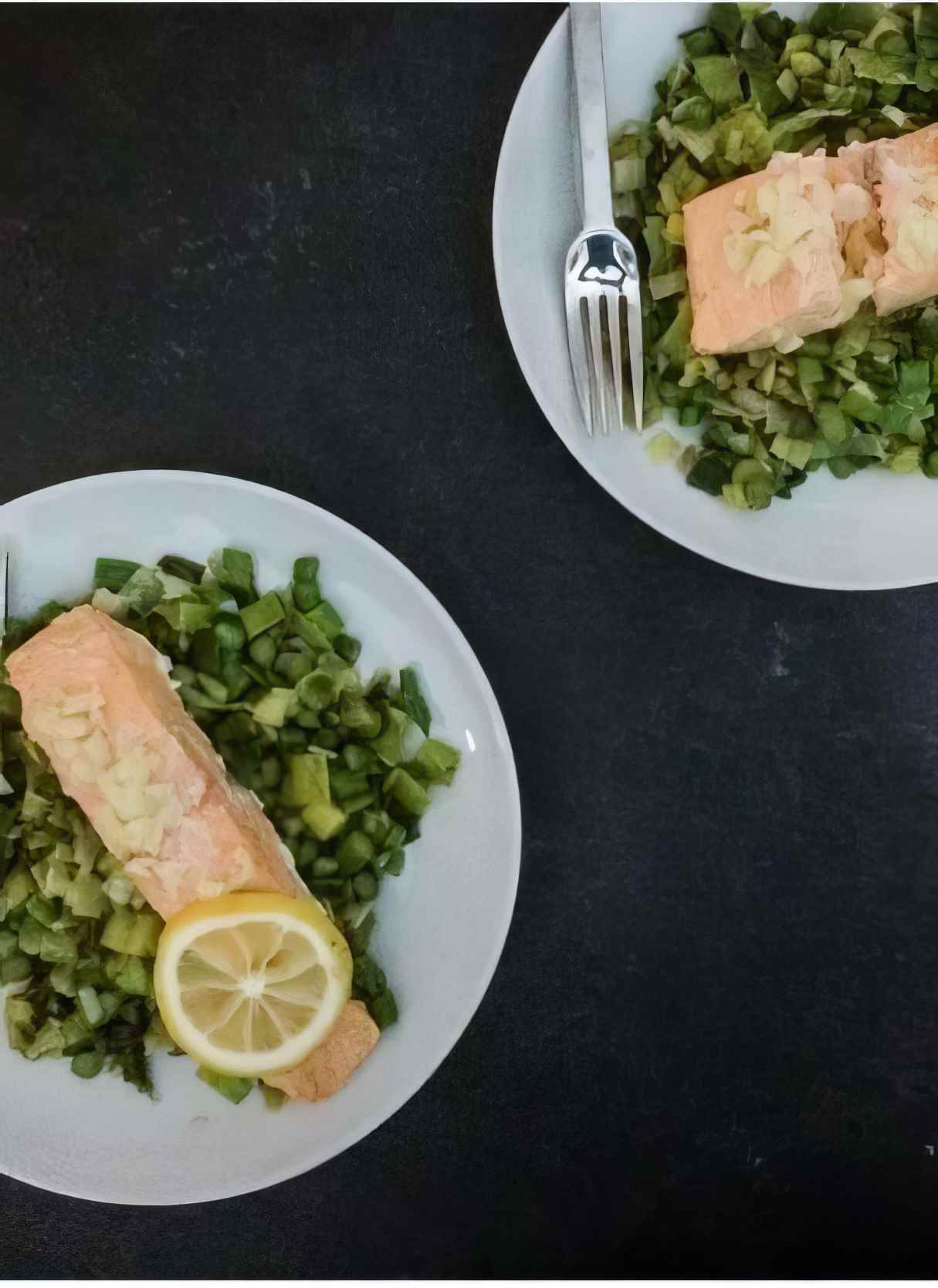 Lemon Garlic Ghee Salmon and Asparagus Ginger Saute