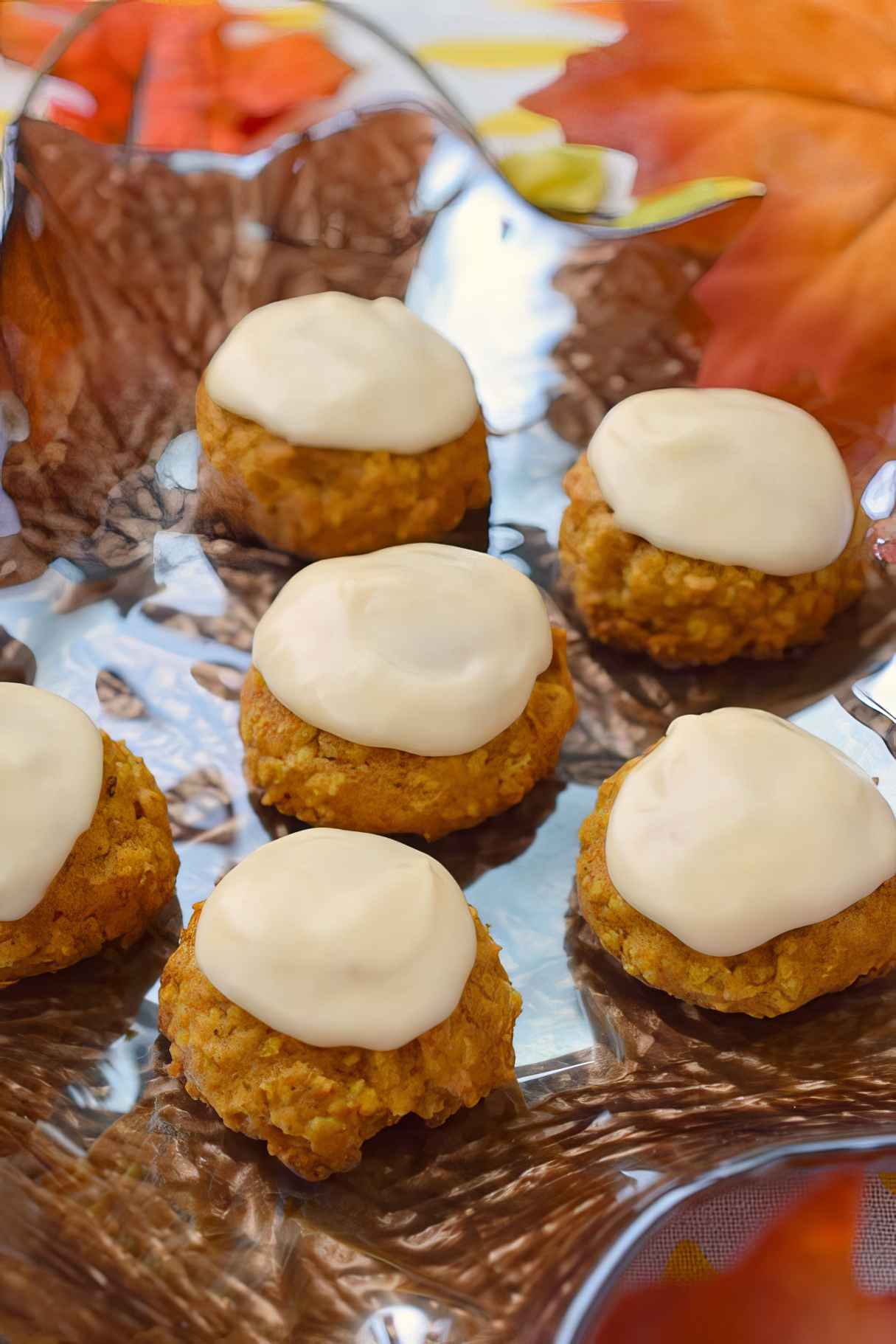 Chai Frosted Pumpkin Oatmeal Cookies