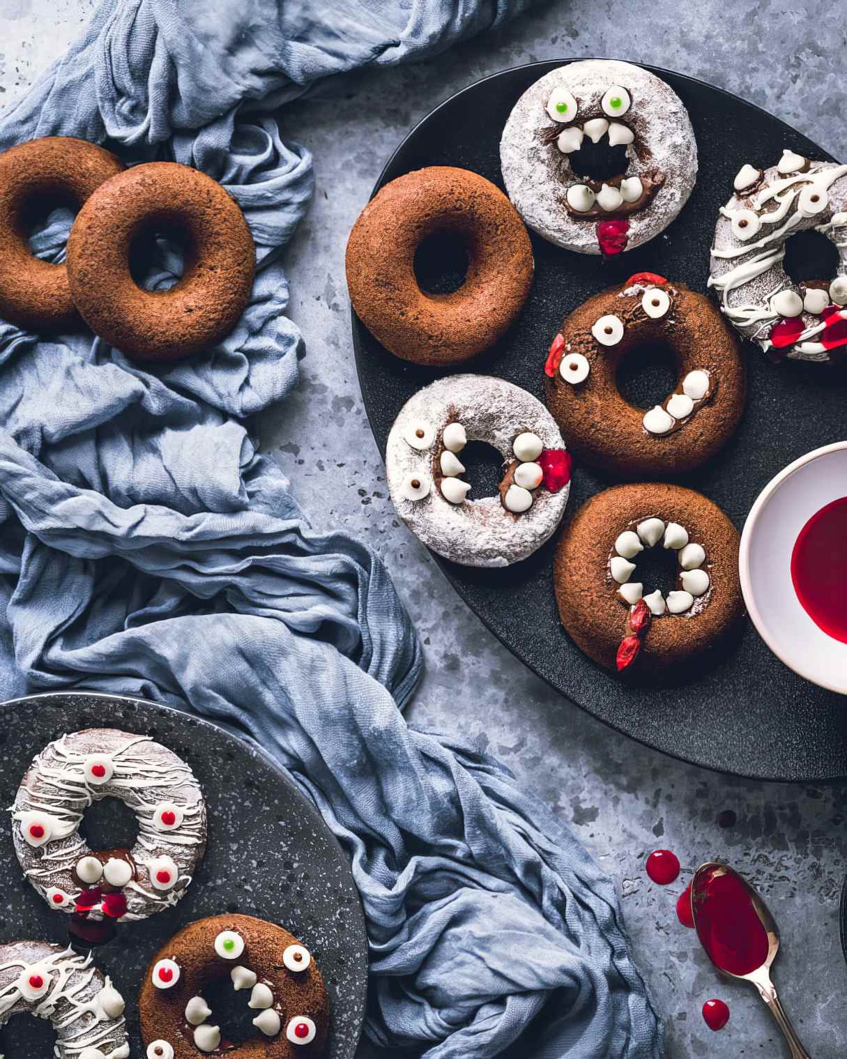 Healthy Baked Halloween Donuts (Vegan, Gluten-free, Dairy-free)