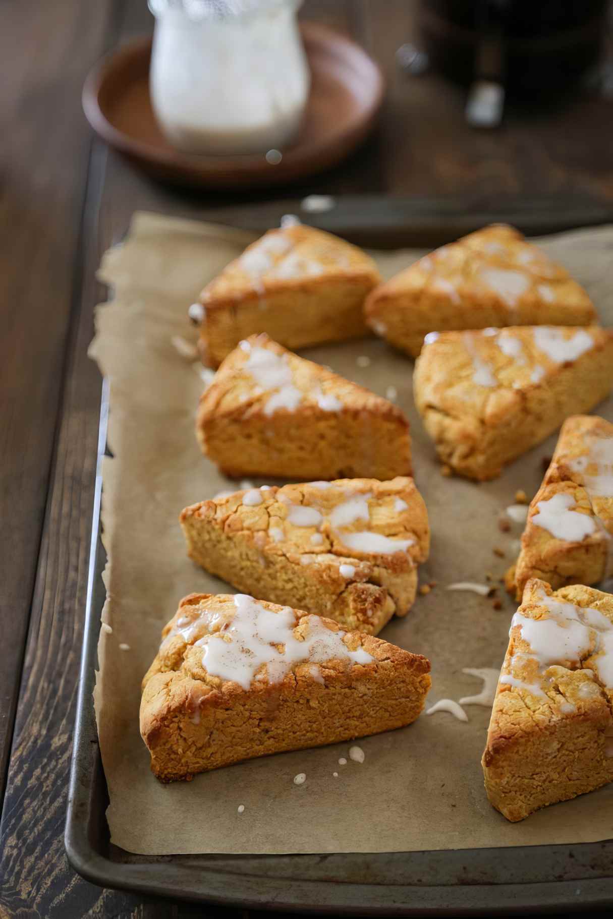 Vegan Pumpkin Scones with Coffee Glaze