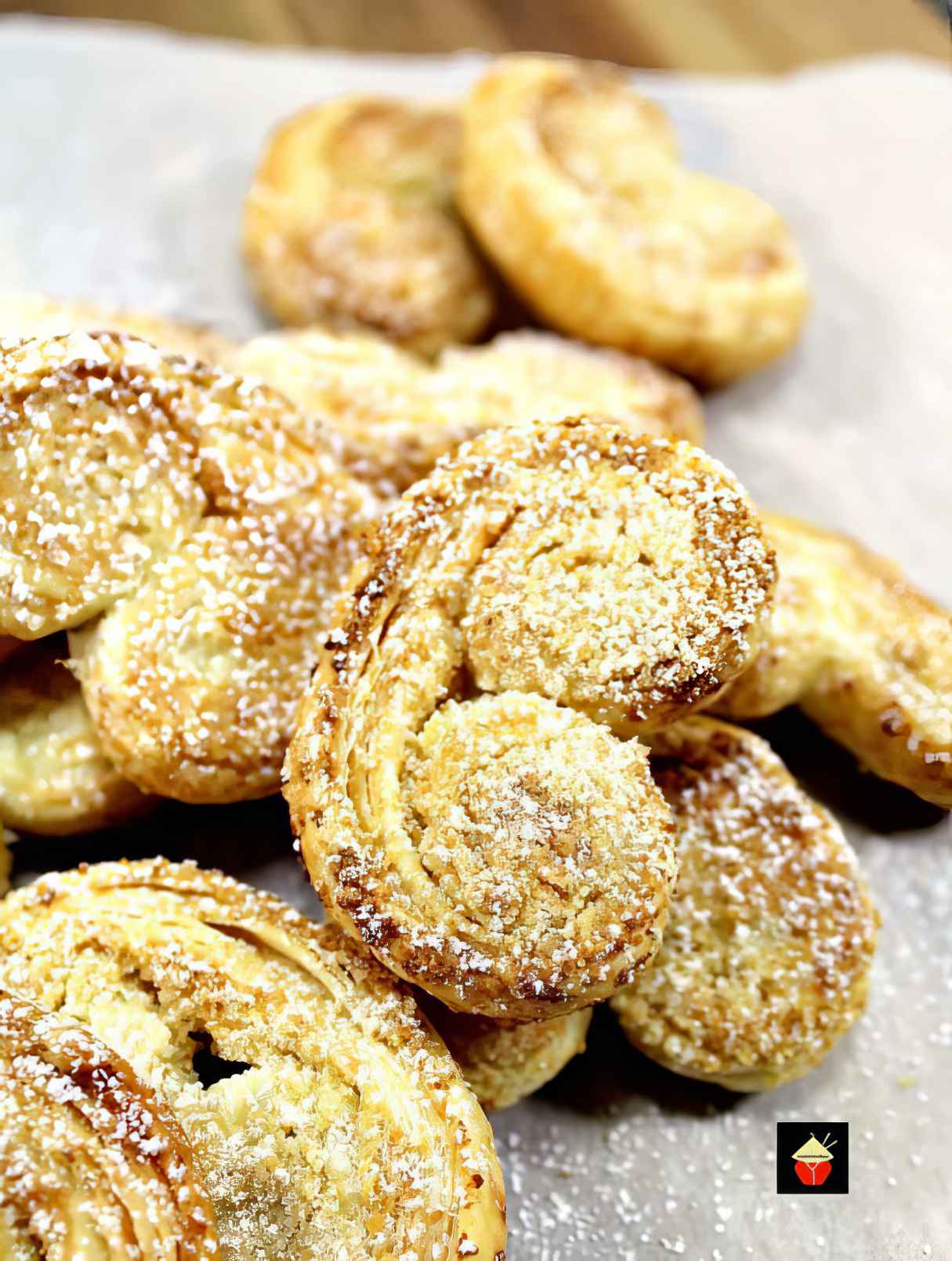 French Almond Palmier cookies or Elephant Ears