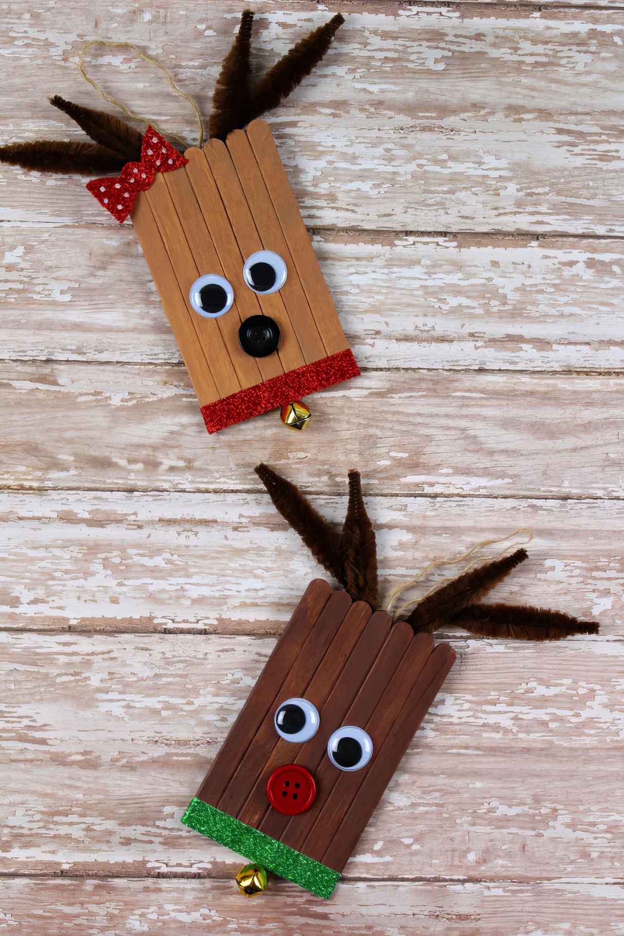 Adorable Popsicle Stick Reindeer Christmas Craft for Kids