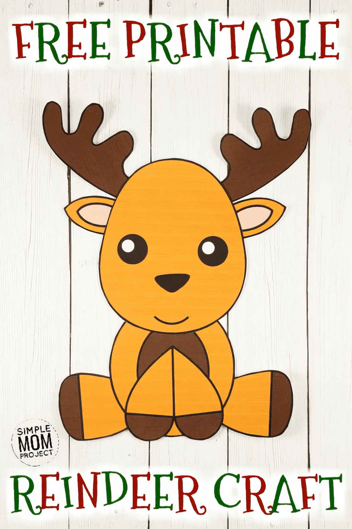 Easy Printable Reindeer Craft for Kids to Make