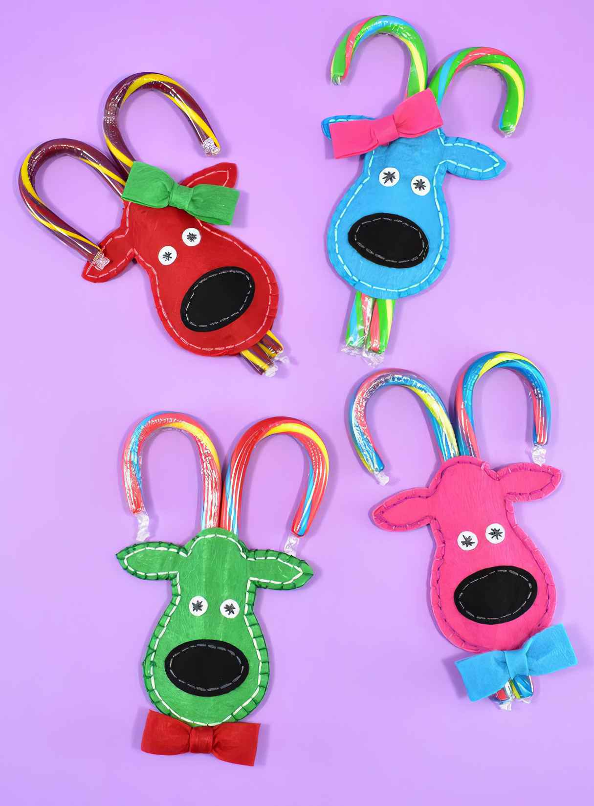 Felt Reindeer Candy Cane Cozies