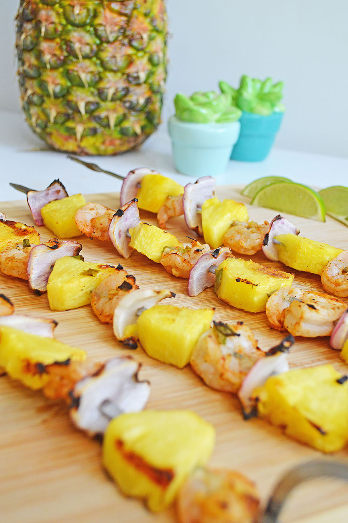 Chili Lime Shrimp & Pineapple Skewers