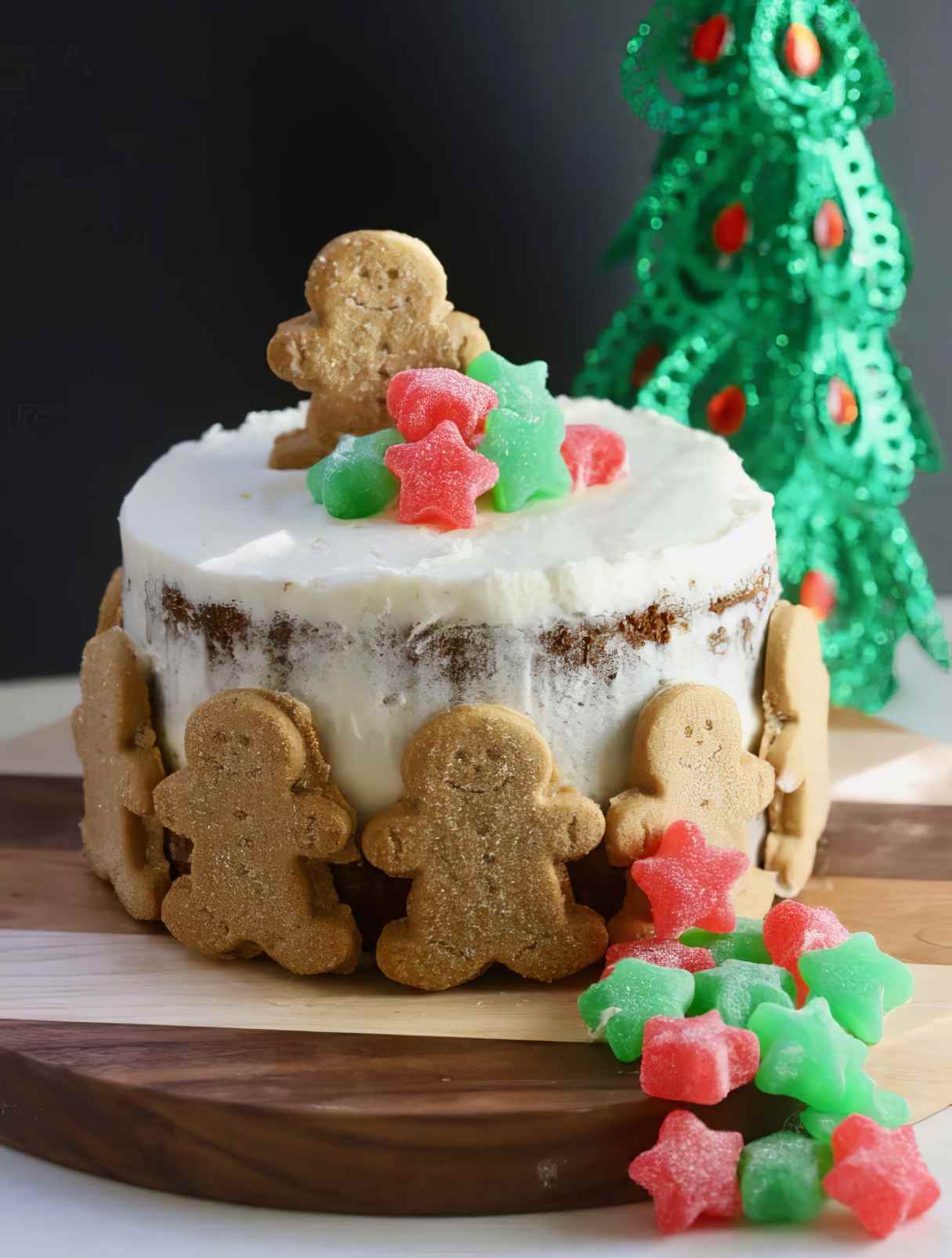 Christmas Gingerbread Cake with Cream Cheese Icing