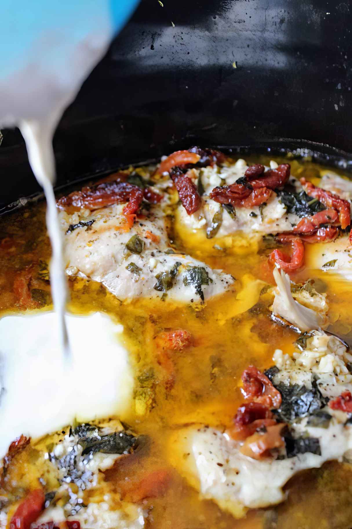 Creamy Keto Tuscan Chicken Recipe in Crock Pot