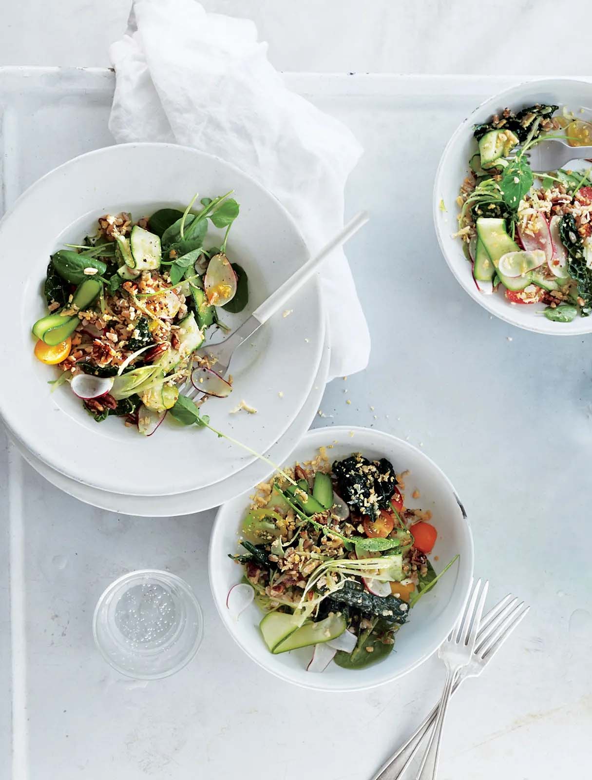 Crudités Salad with Farro and Pecans