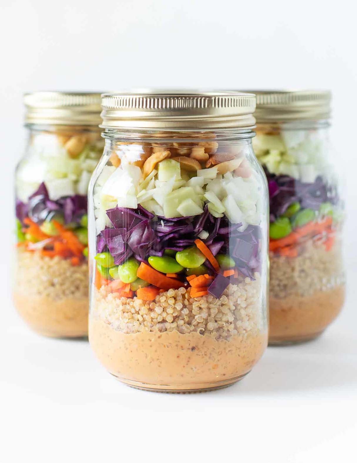 Peanut Crunch Salad in a Jar