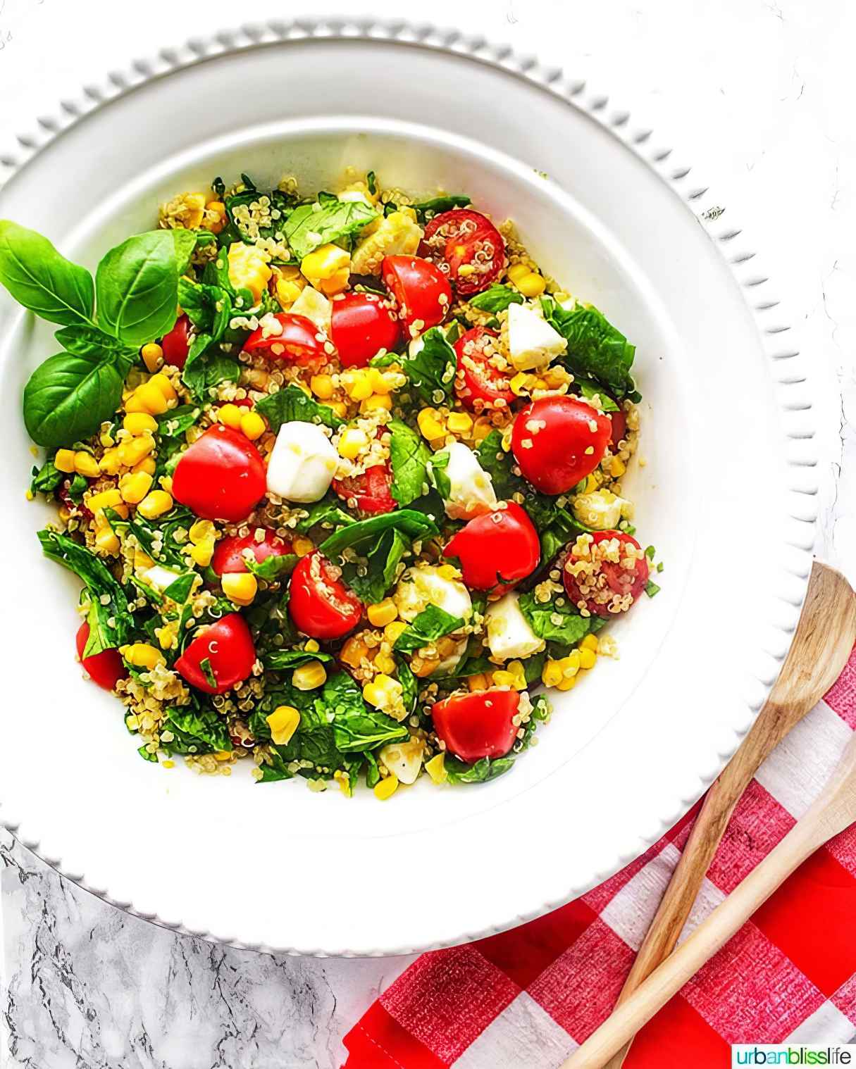 Quinoa Caprese Salad with Summer Corn