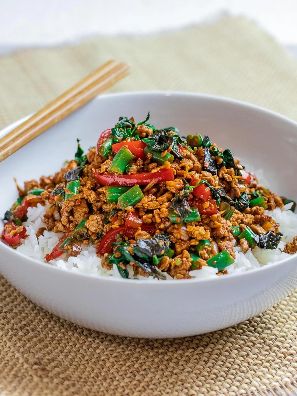 15 Minute Thai Basil Tofu Stir Fry (Pad Krapow)