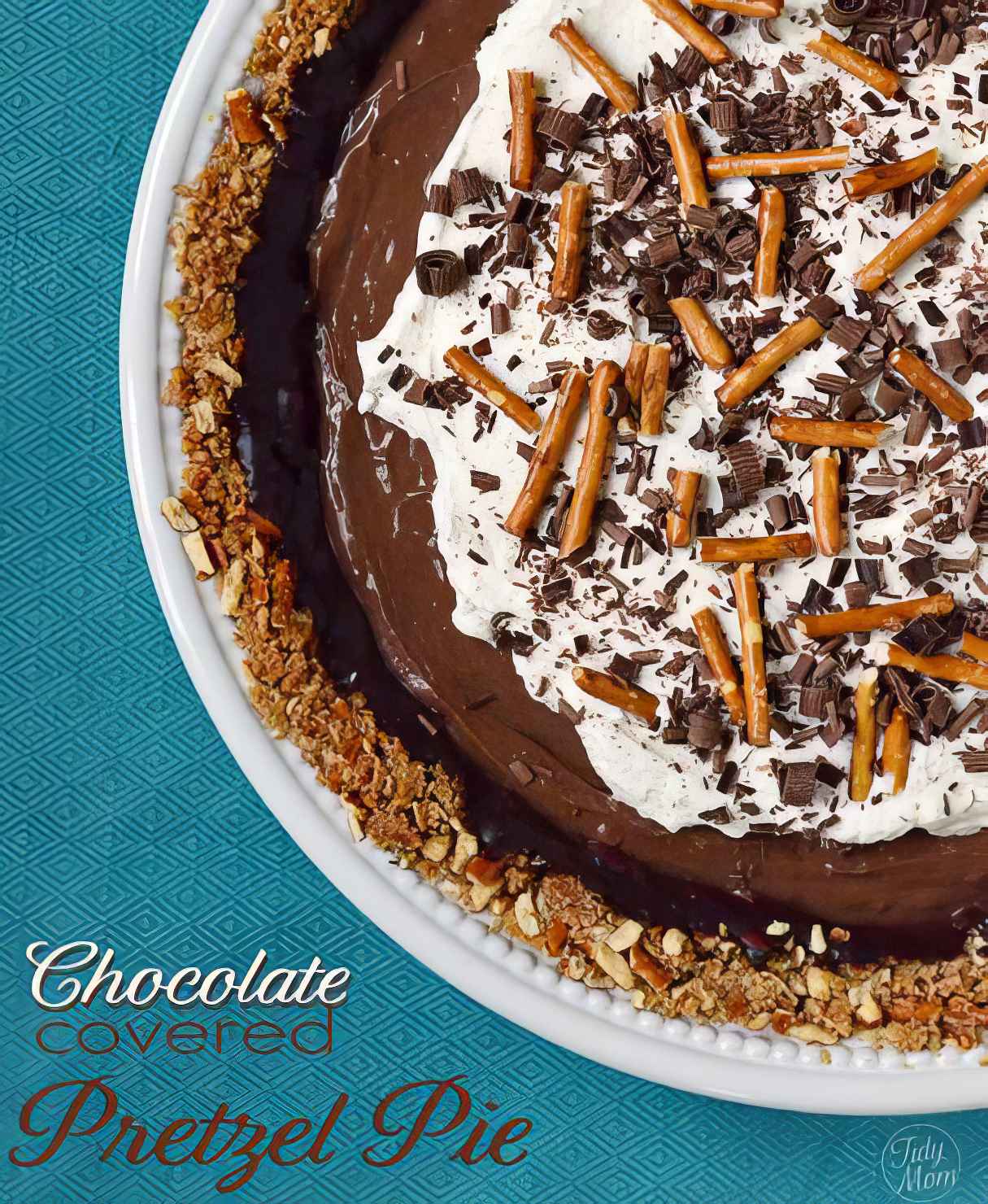 Chocolate Covered Pretzel Cream Pie