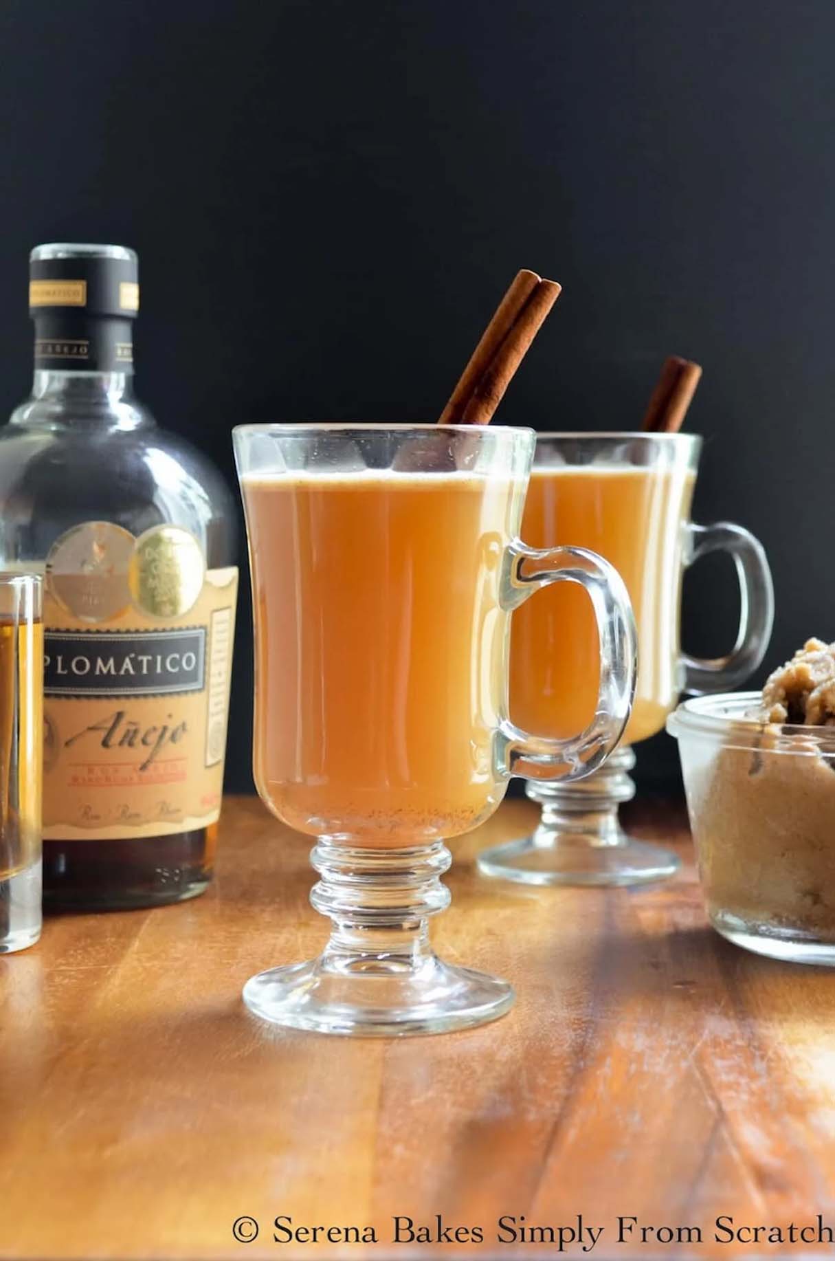 Hot Apple Cider Buttered Rum Cocktails