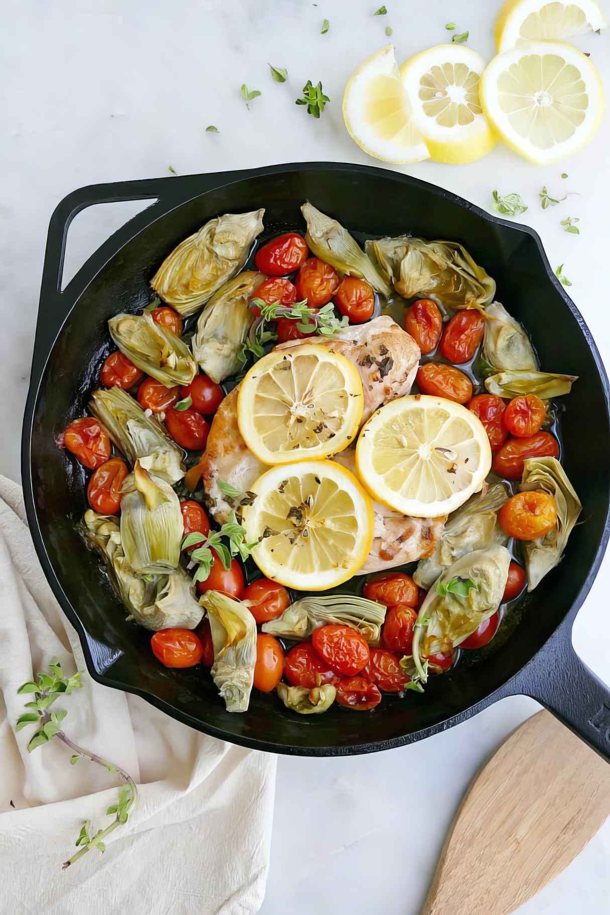 One Pan Lemon Artichoke Chicken