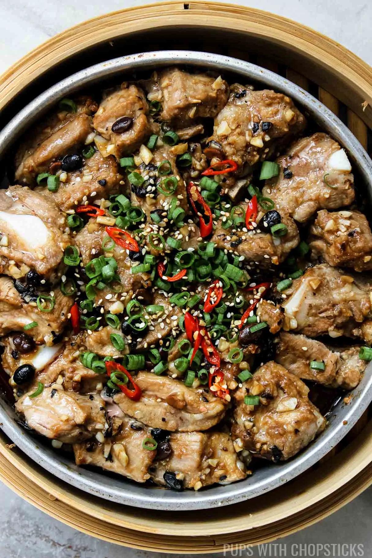 Traditional Chinese Steamed Spare Ribs with Black Bean Sauce