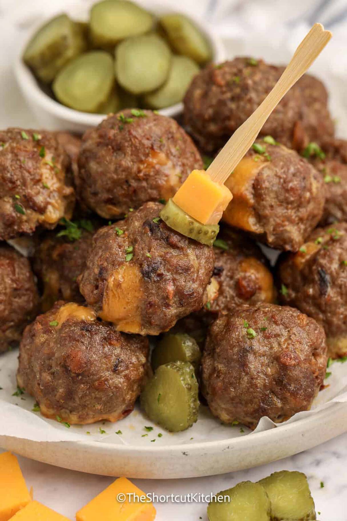 Bacon Cheeseburger Meatballs - Healthy Toddler Snack Idea