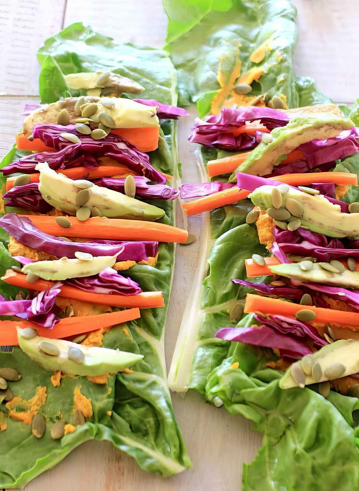 Easy Pumpkin Hummus + Veggie Wraps