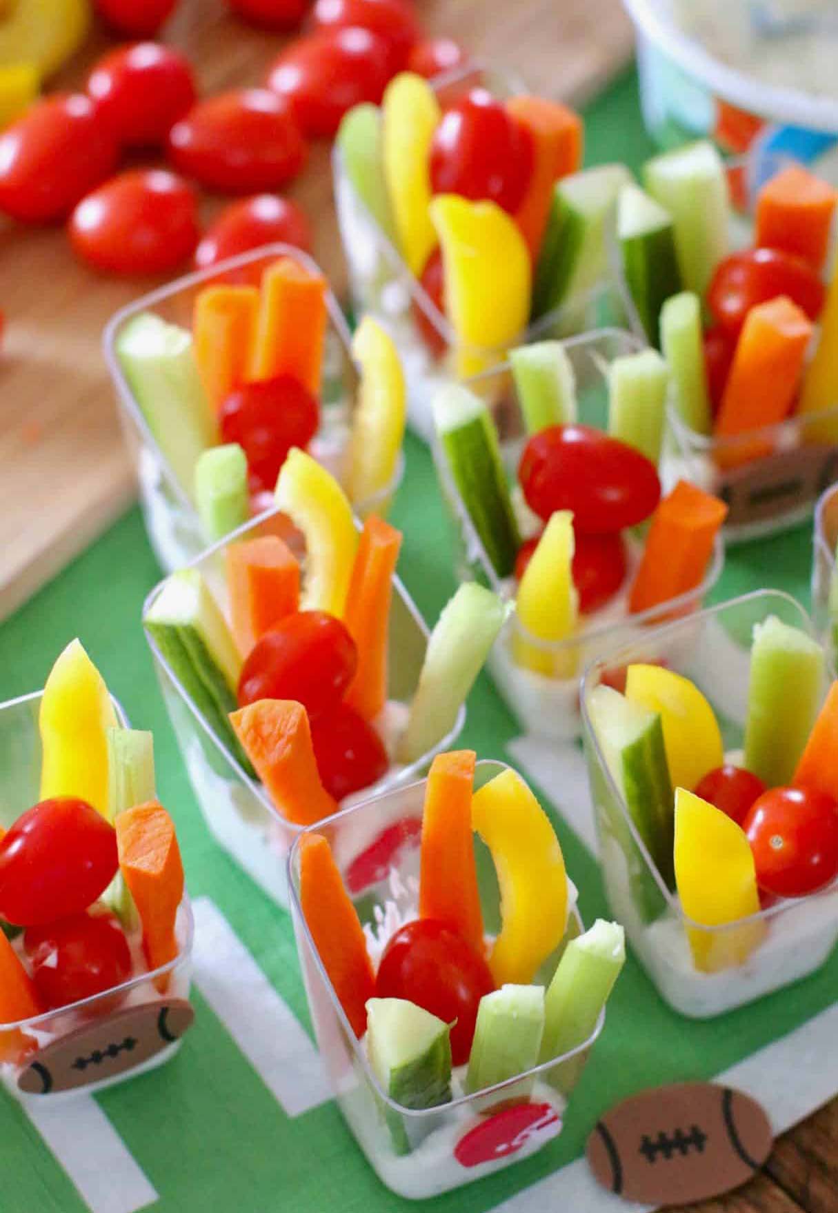 Game Day Veggie Cups - Easy Toddler Snack Idea