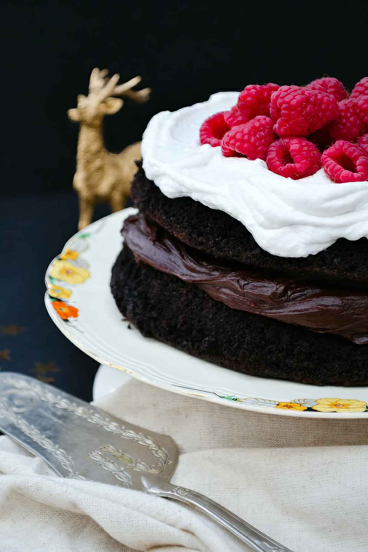 Indulgent Vegan Chocolate Cake using Coconut Whipped Cream - Delicious Vegan Christmas Cake