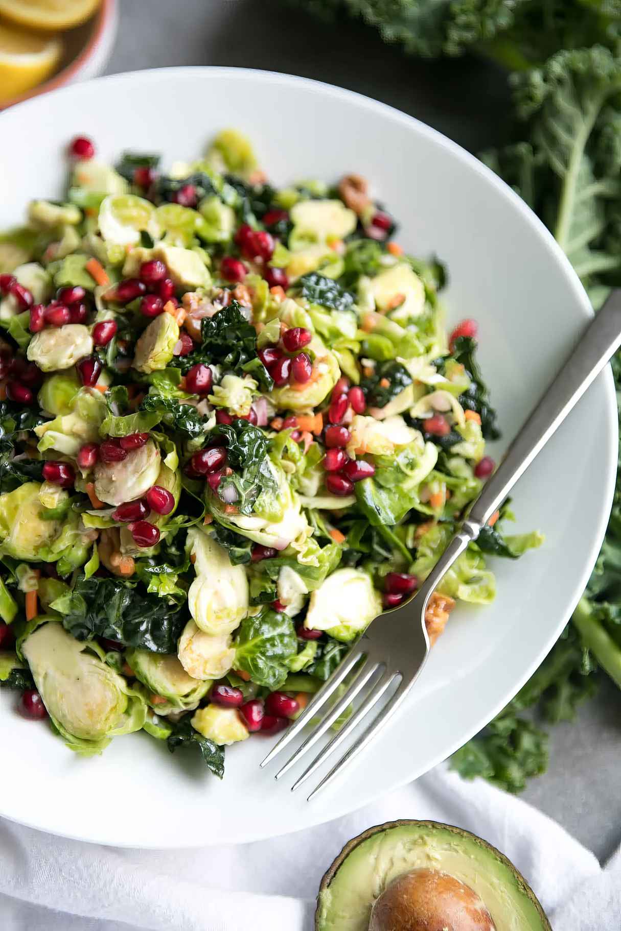 Shredded Brussels Sprout Salad Recipe with Lemon Vinaigrette