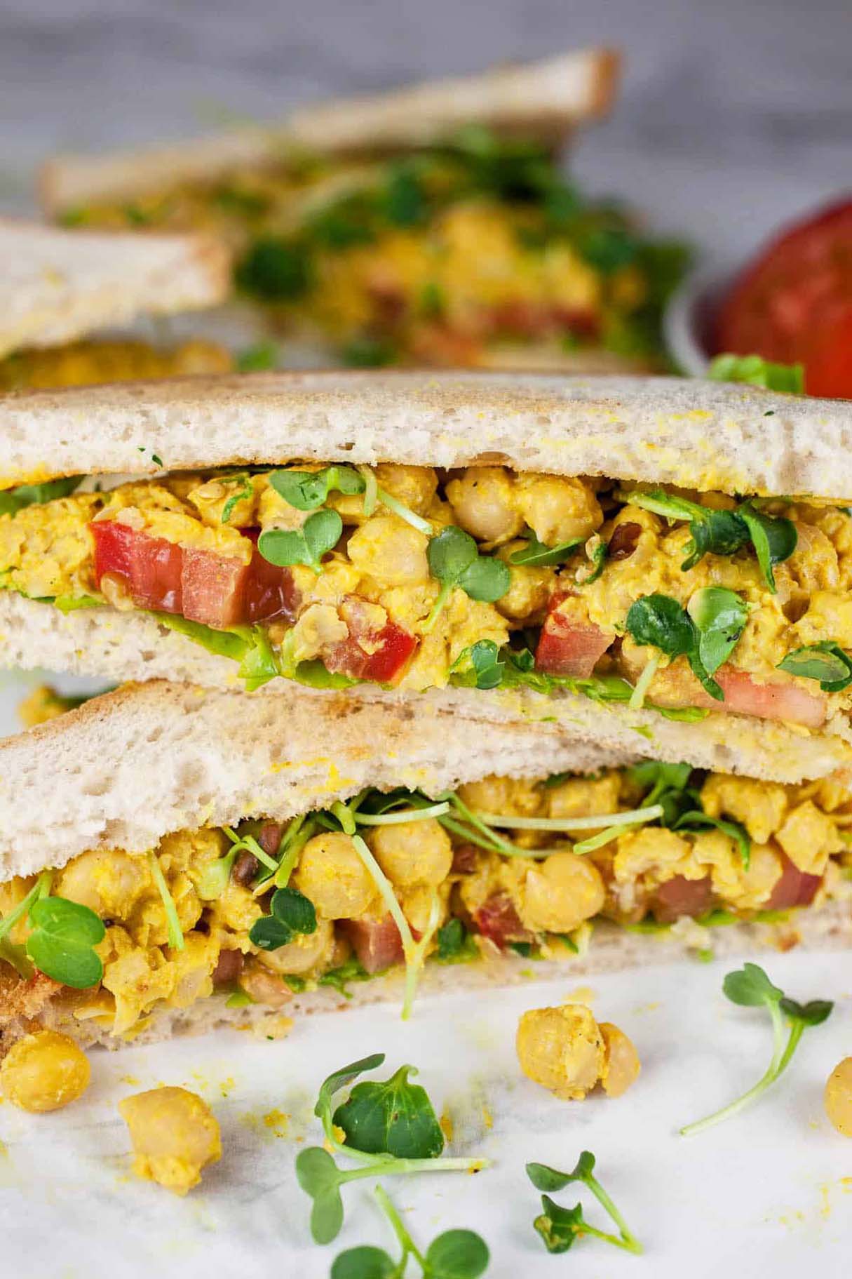 Curried Chickpea Salad Sandwiches