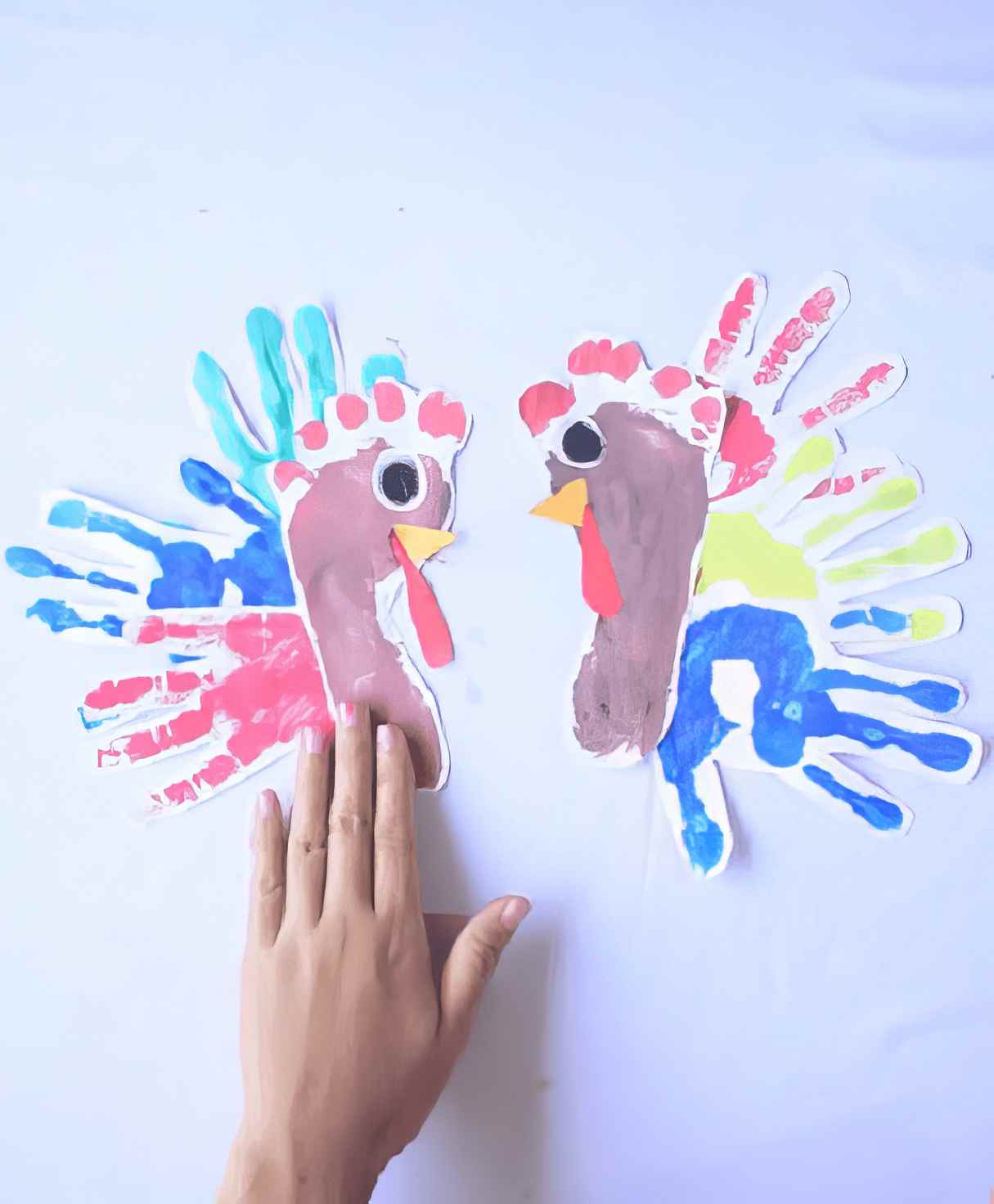 Footprint And Handprint Thanksgiving Turkey Craft
