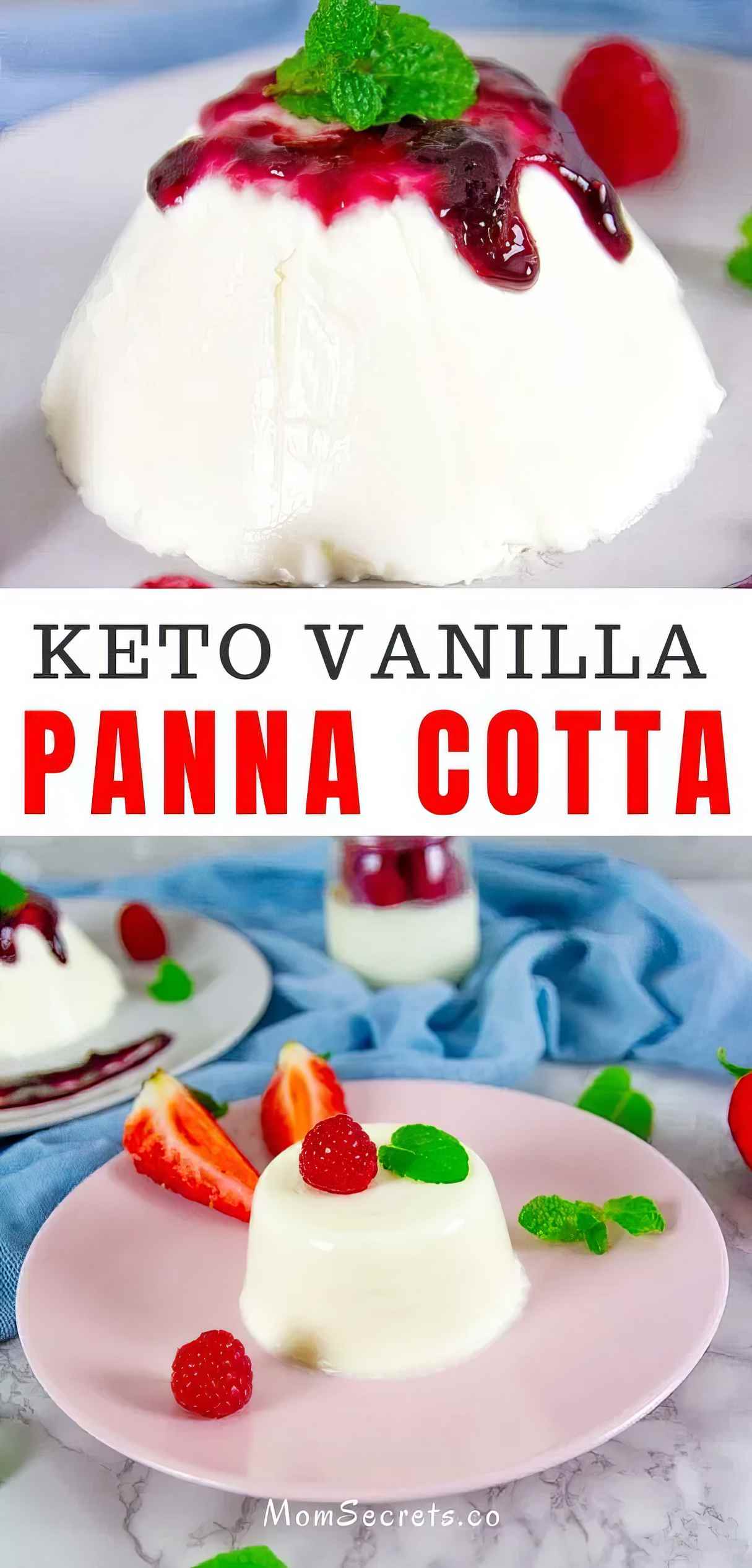 Italian Vanilla Panna Cotta in Raspberries Sauce