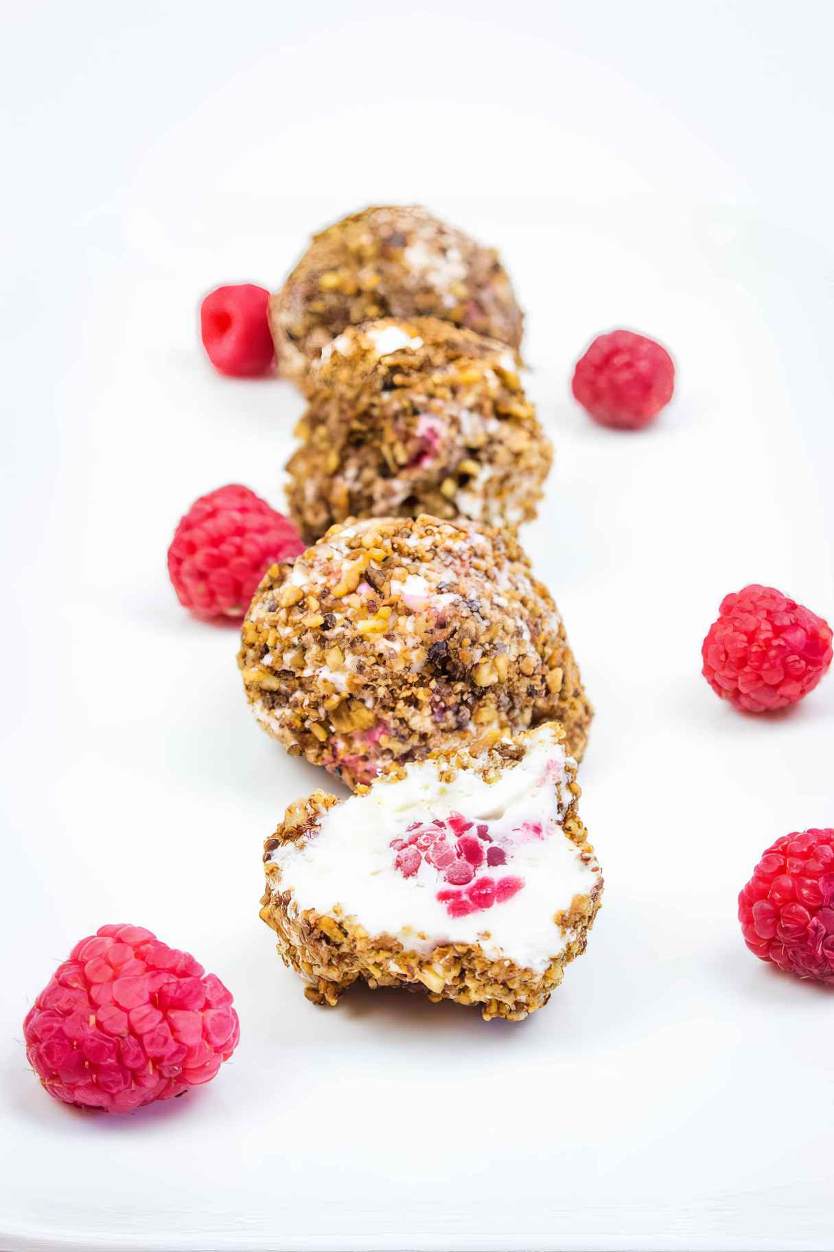 No-Bake Raspberry Frozen Cheesecake Bites - Best High Protein Recipe