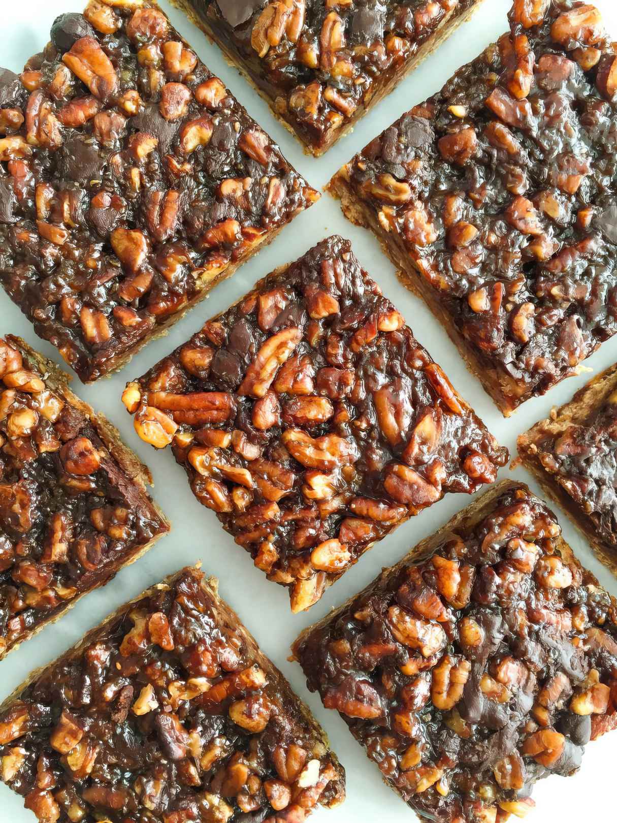 Vegan Gluten-free Dark Chocolate Pecan Pie Bars