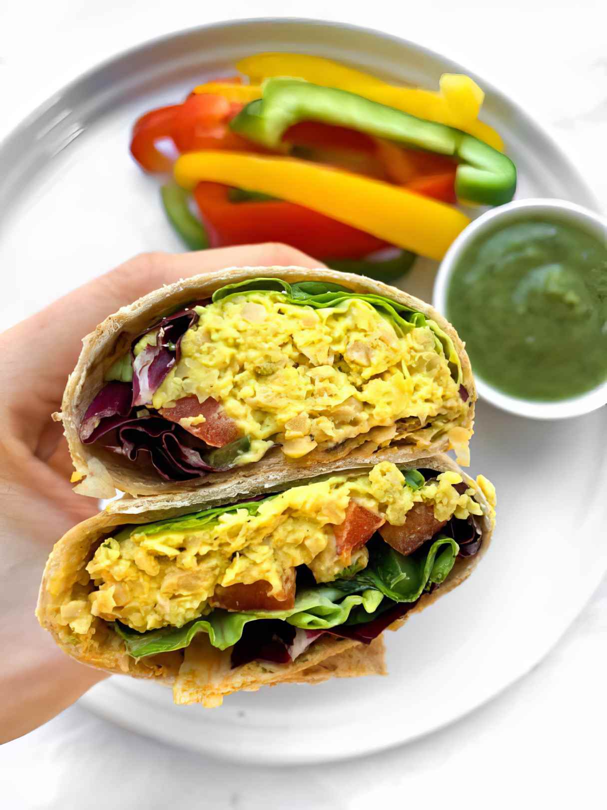 Vegan Smashed Chickpea Salad Wrap | Easy Lunch Idea