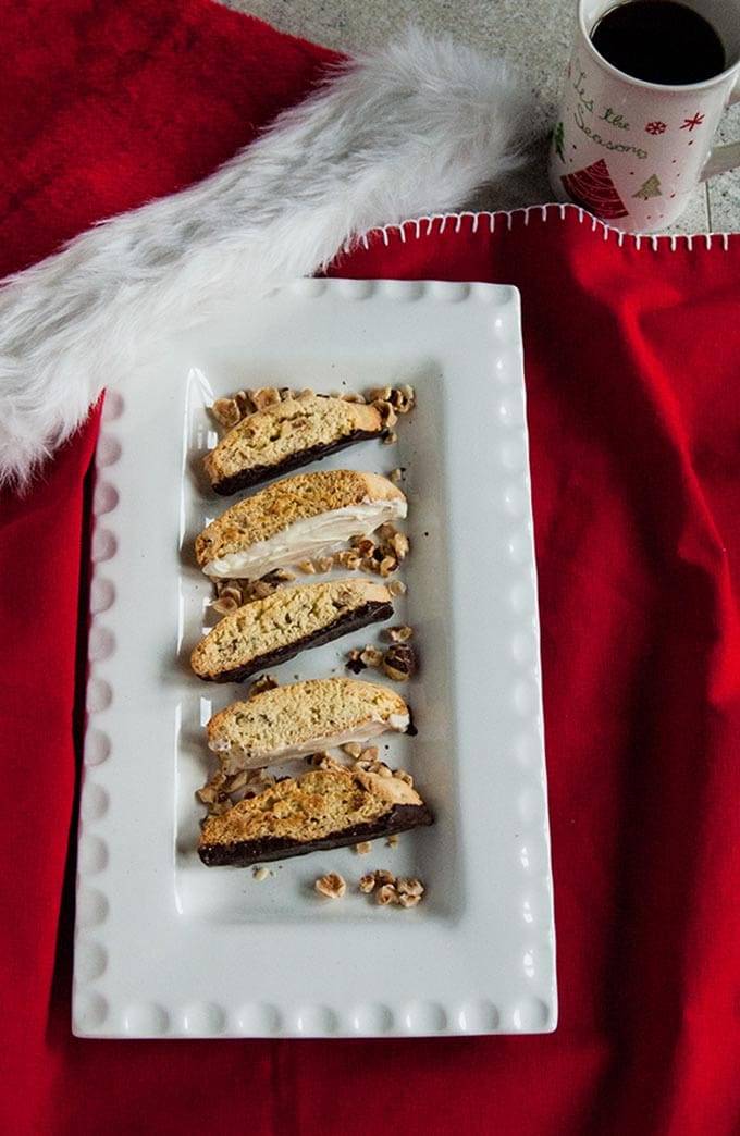 Chocolate-Dipped Hazelnut Biscotti