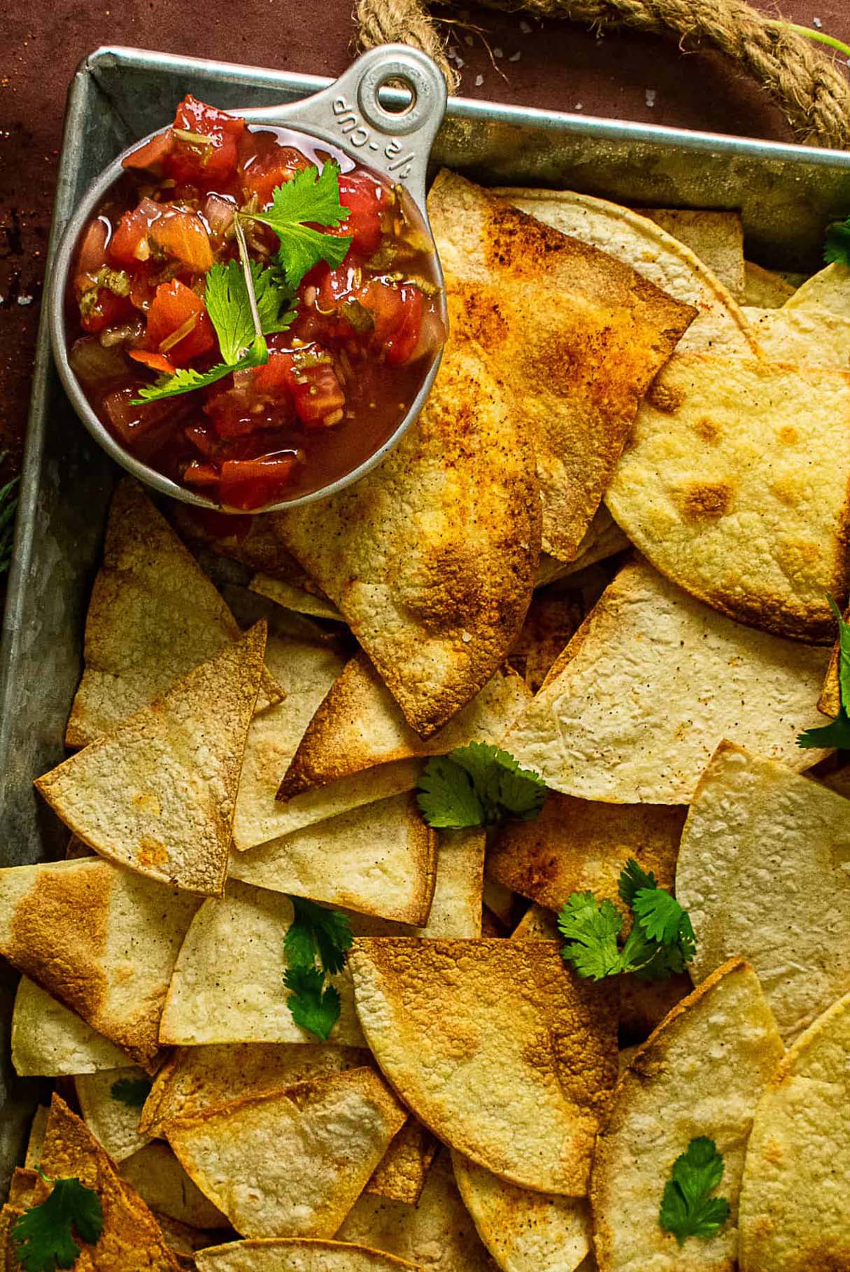 Crunchy Oil-free Homemade Tortilla Chips