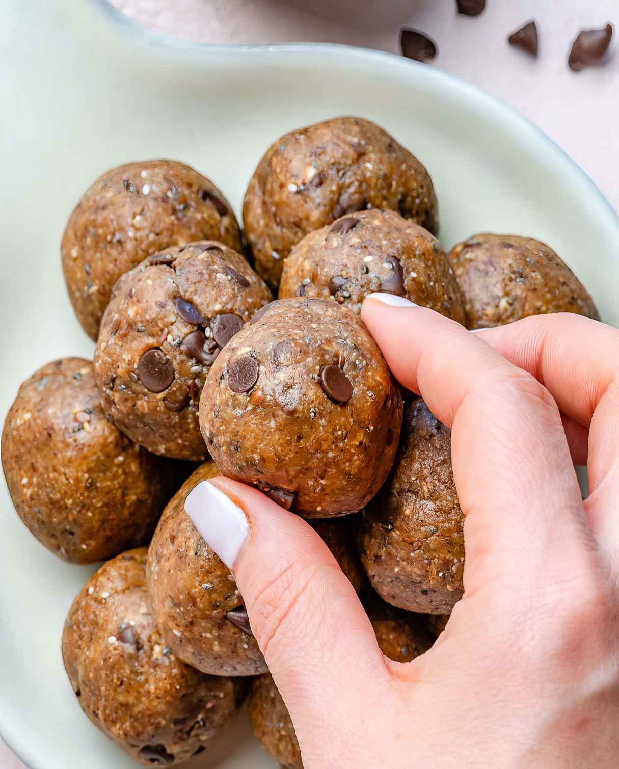 Nut Butter Chocolate Chip Energy Balls with Sea Salt Perfect for Breakfast