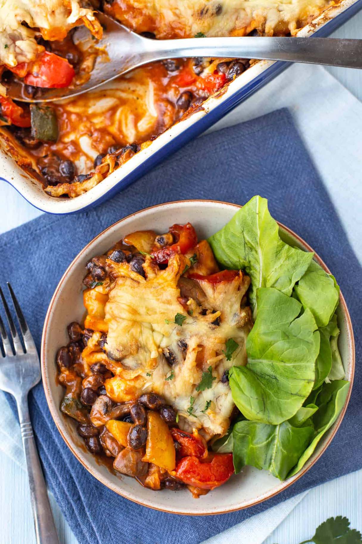 Roasted Veggie Enchilada Casserole