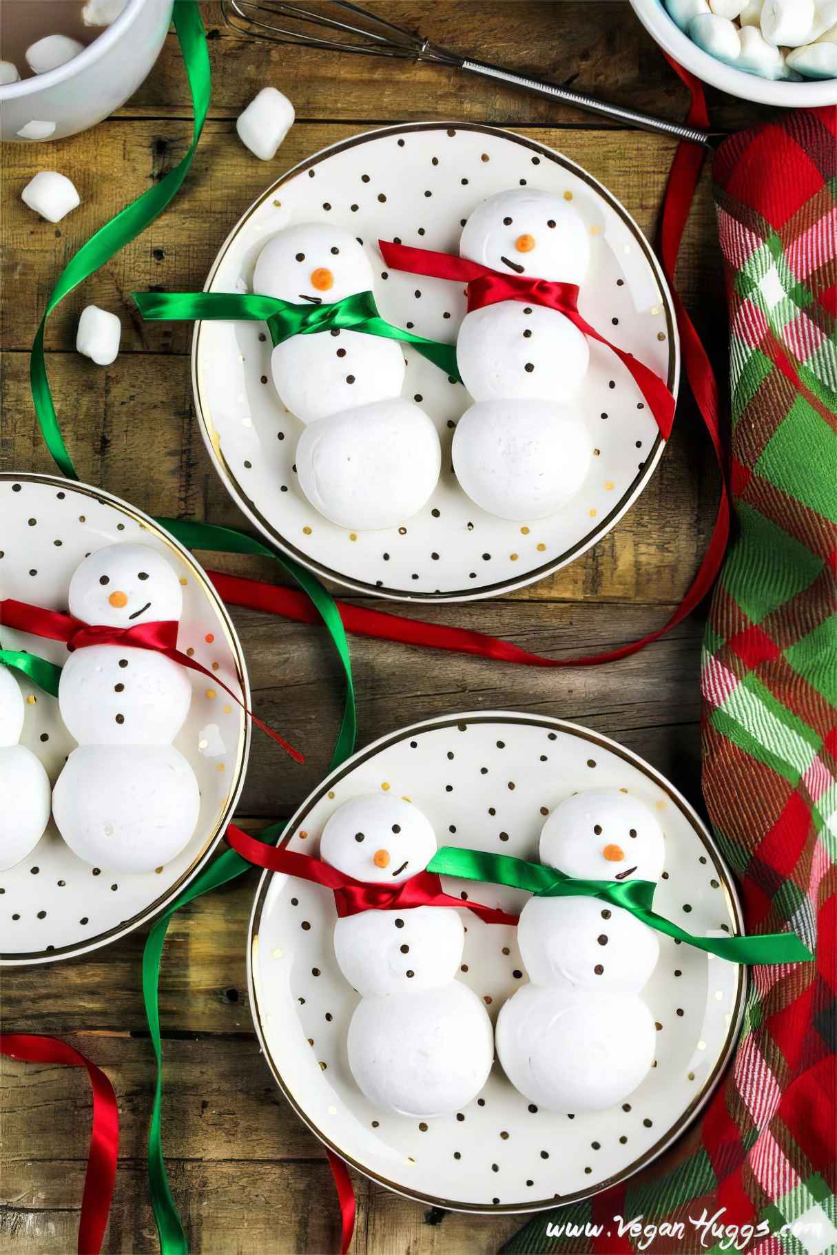 Snowmen Meringue Cookies (Vegan & GF)