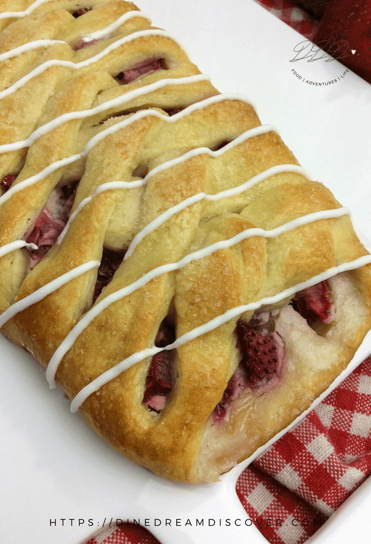 Strawberry Crescent Roll Braid
