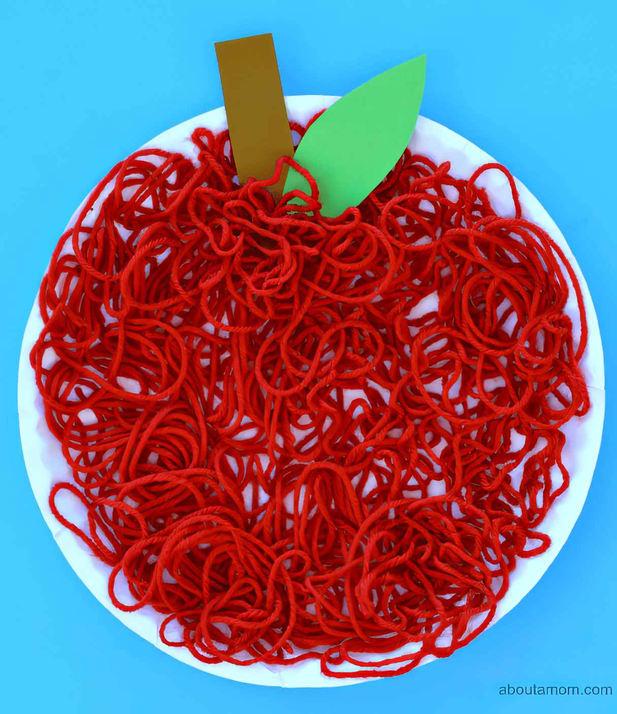 Yarn Apple Craft for Kids