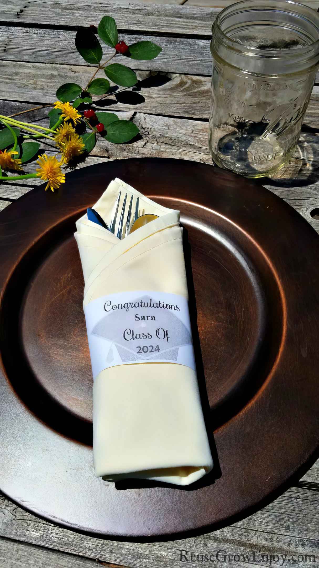 Customizable Printable Graduation Napkin Rings