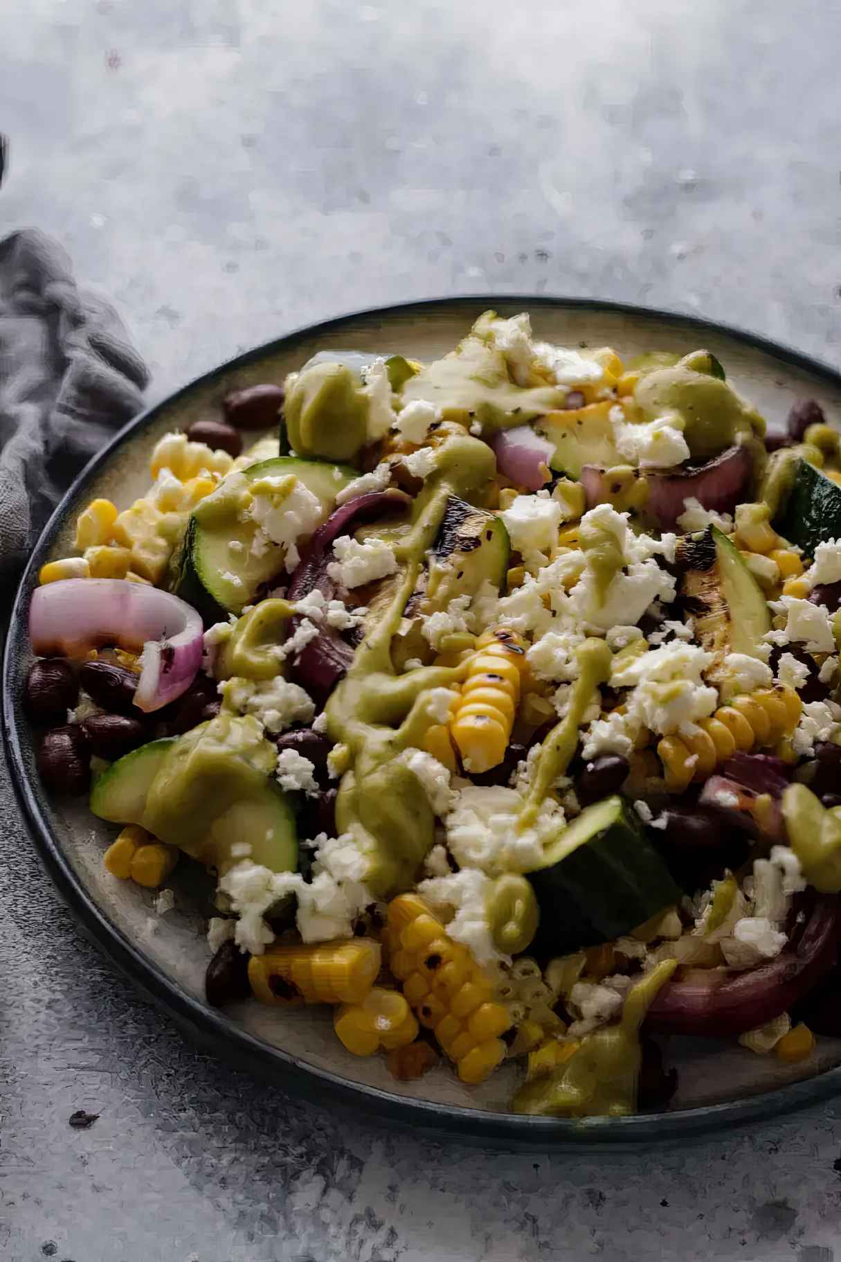 Grilled Corn and Black Bean Salad with Zucchini