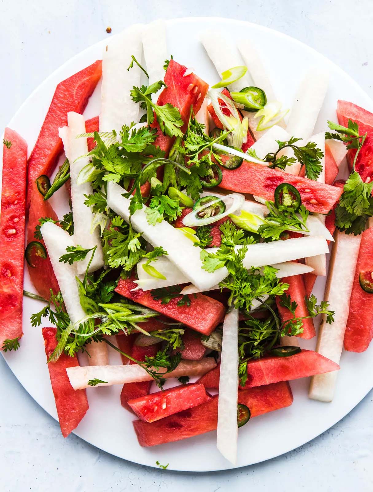 Watermelon and Jicama Salad With Jalapeño and Lime