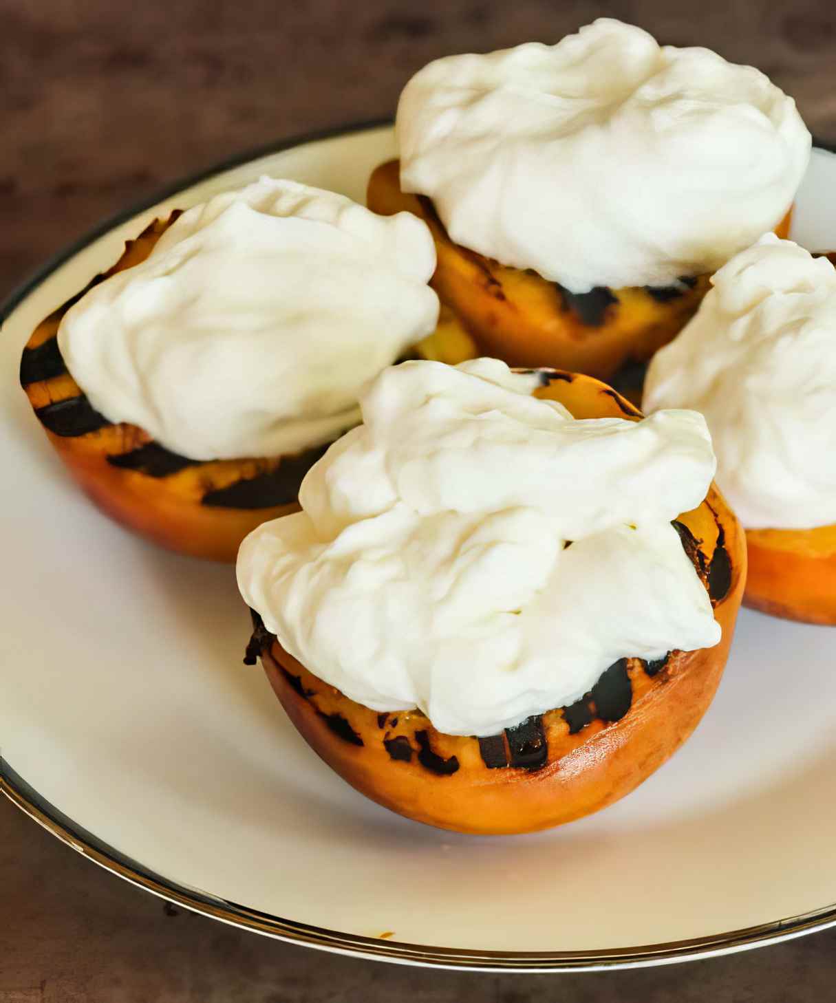 Grilled Peaches with Fresh Whipped Cream