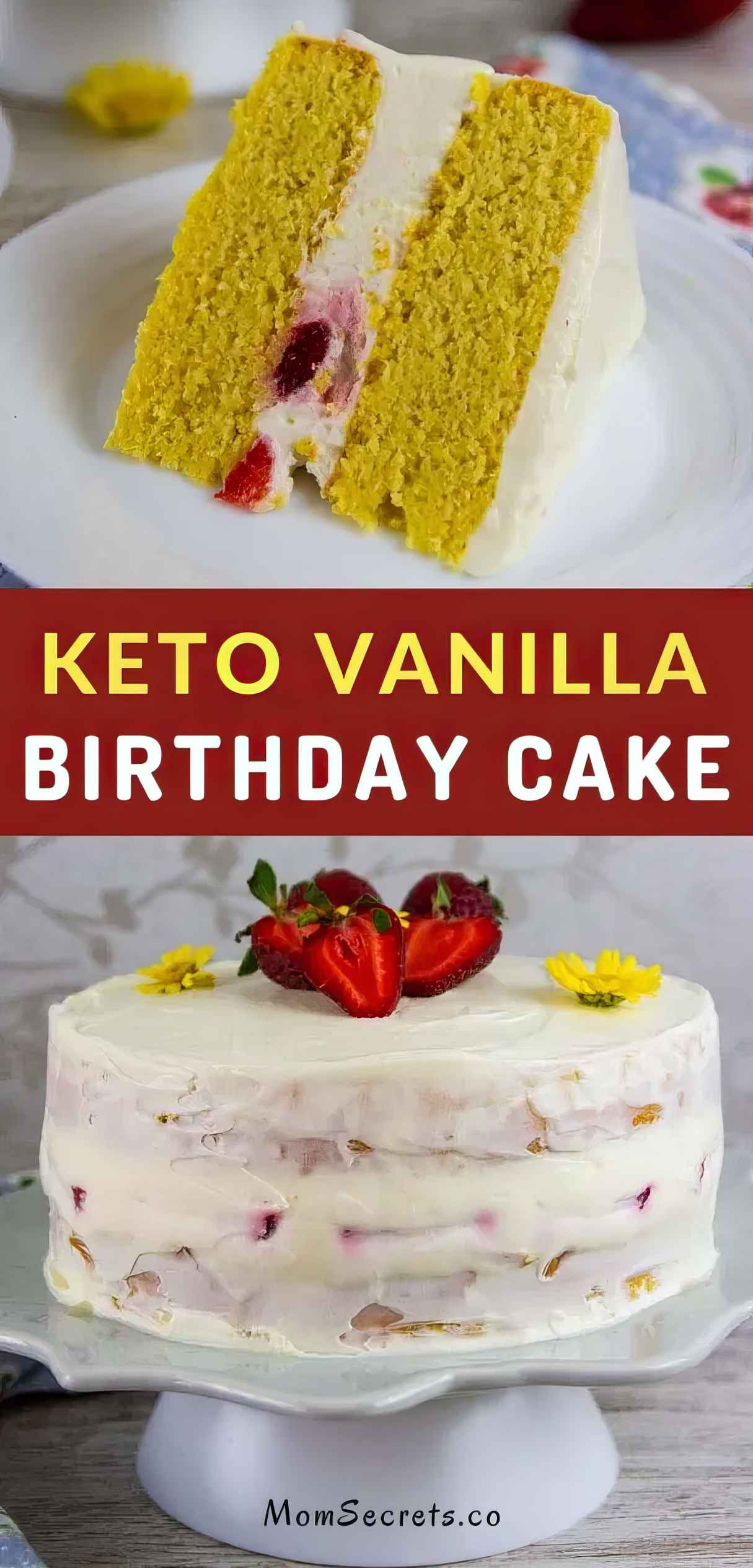 Keto Vanilla Birthday Cake - Vegan, Gluten-Free, Low Carb