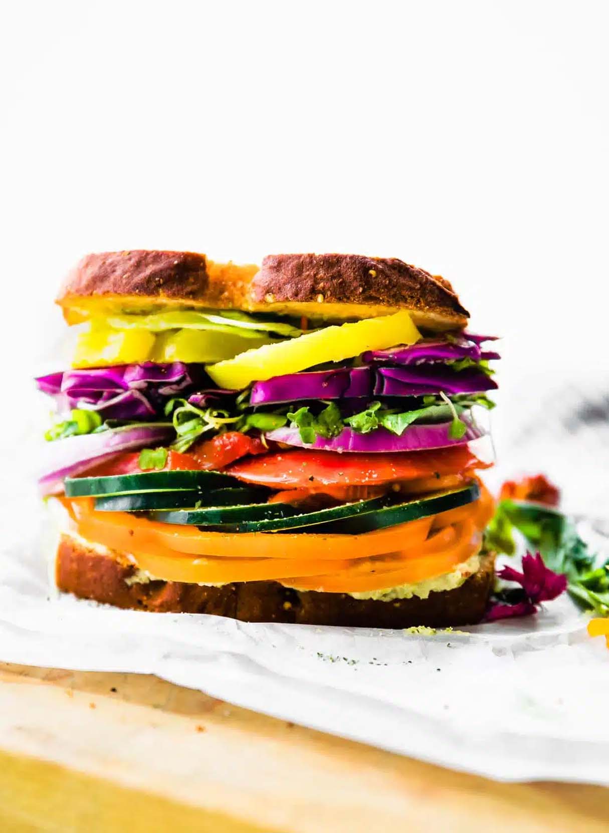 Farmers Market Veggie Sandwich - Healthy Lunch Idea