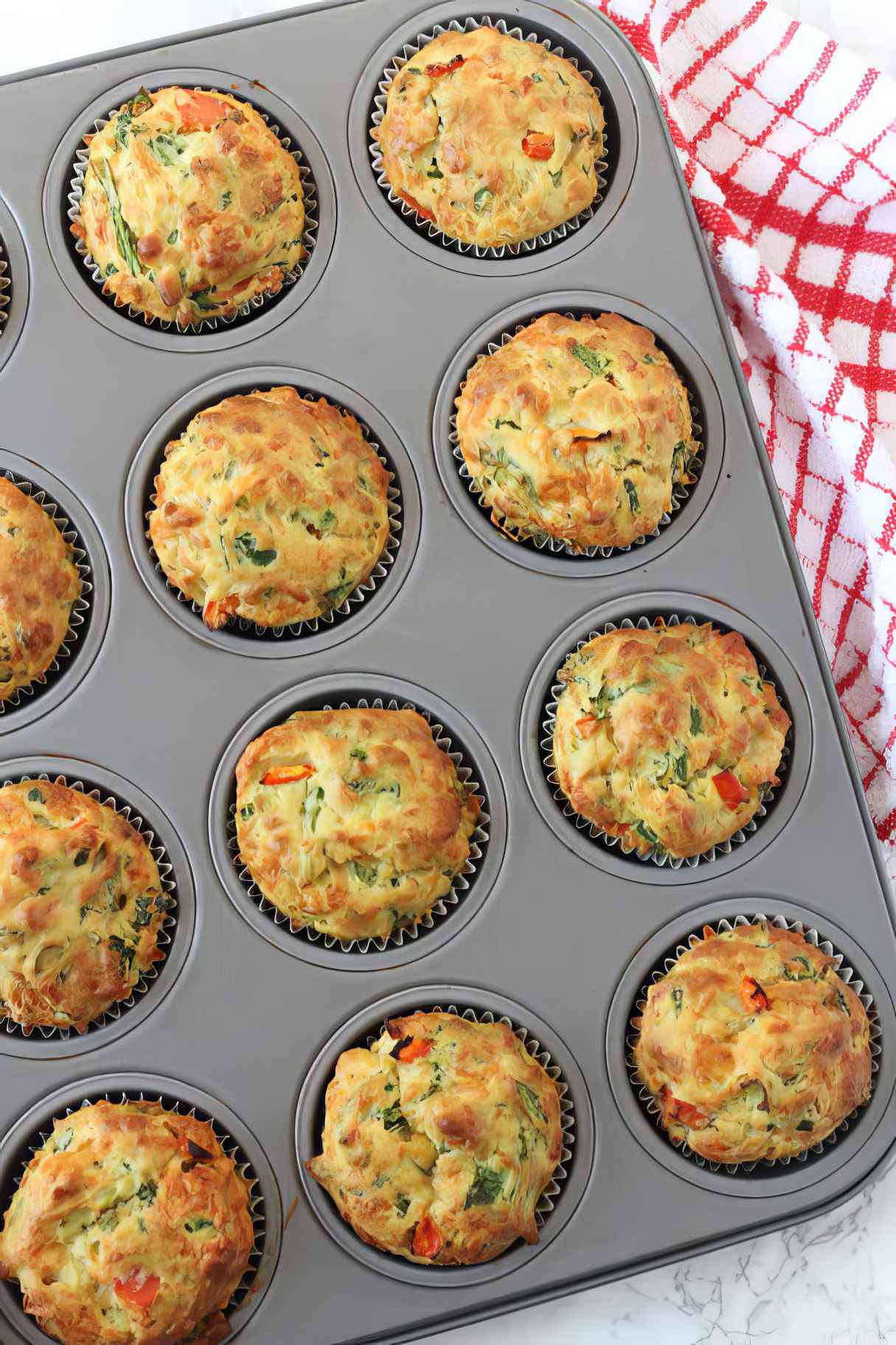 Spinach & Cheese Savoury Lunchbox Muffins