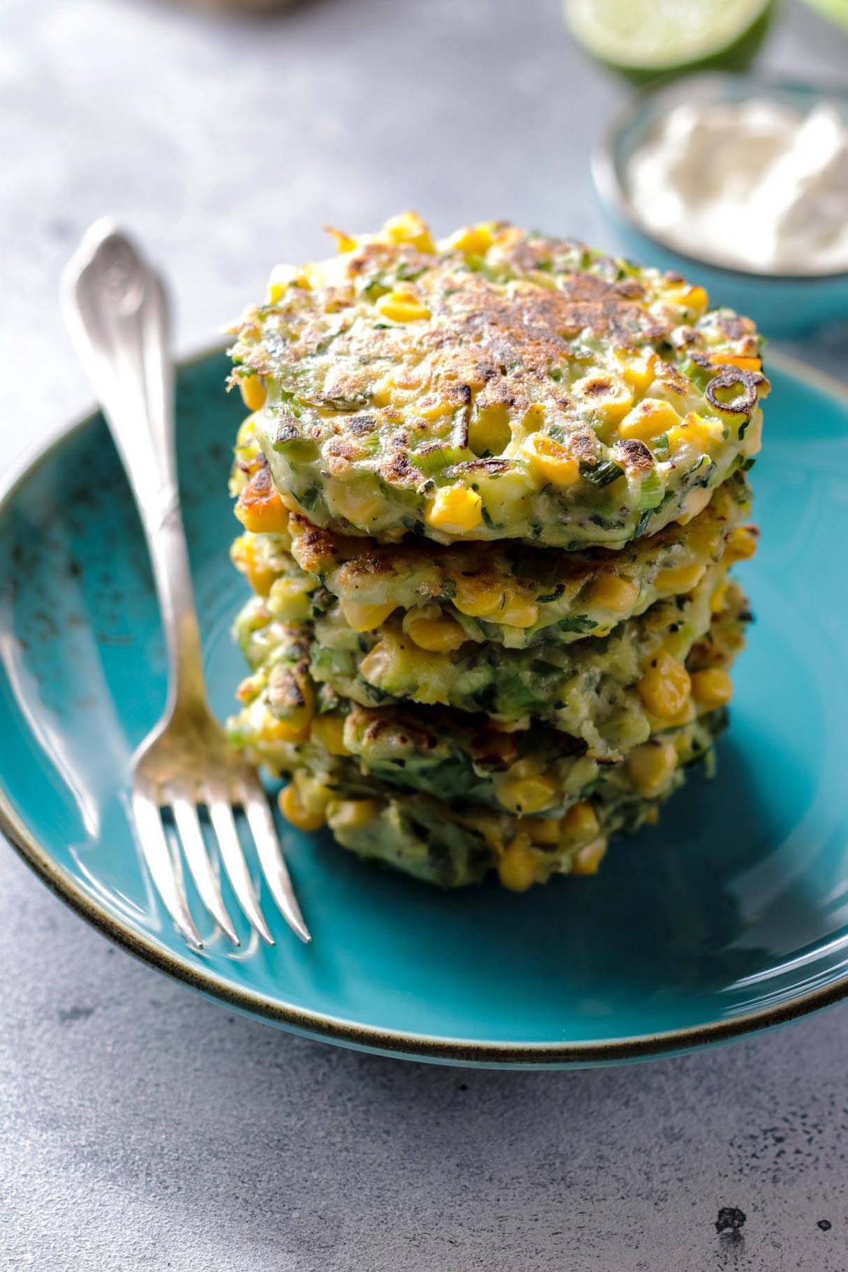 Vegan Zucchini Corn Fritters