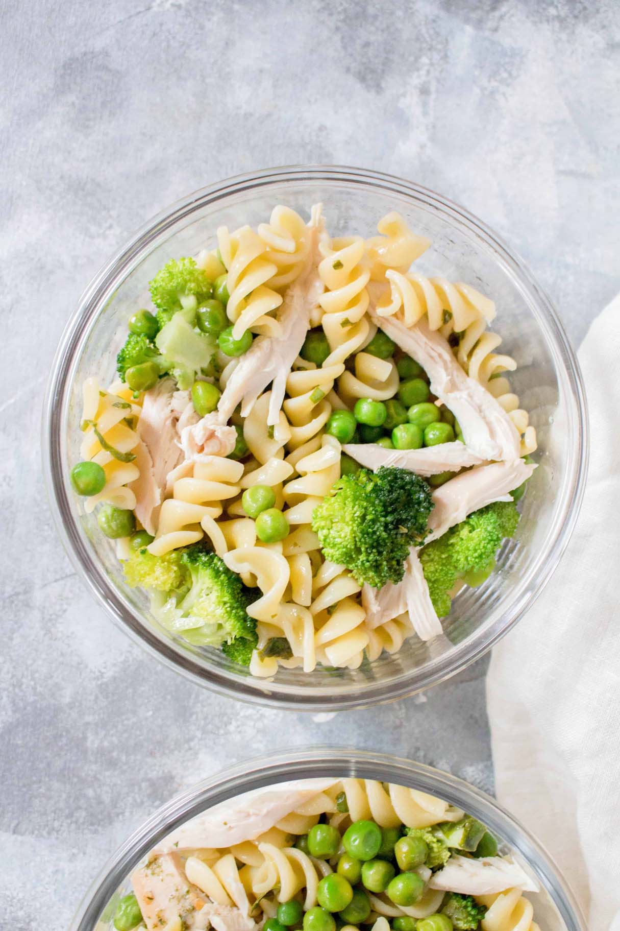 Cold Chicken Pasta with Broccoli and Peas