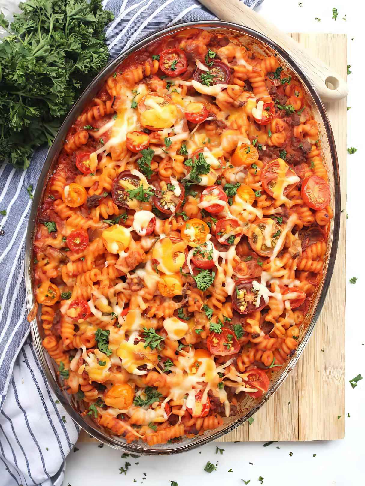 Ground Beef and Tomato Pasta Bake