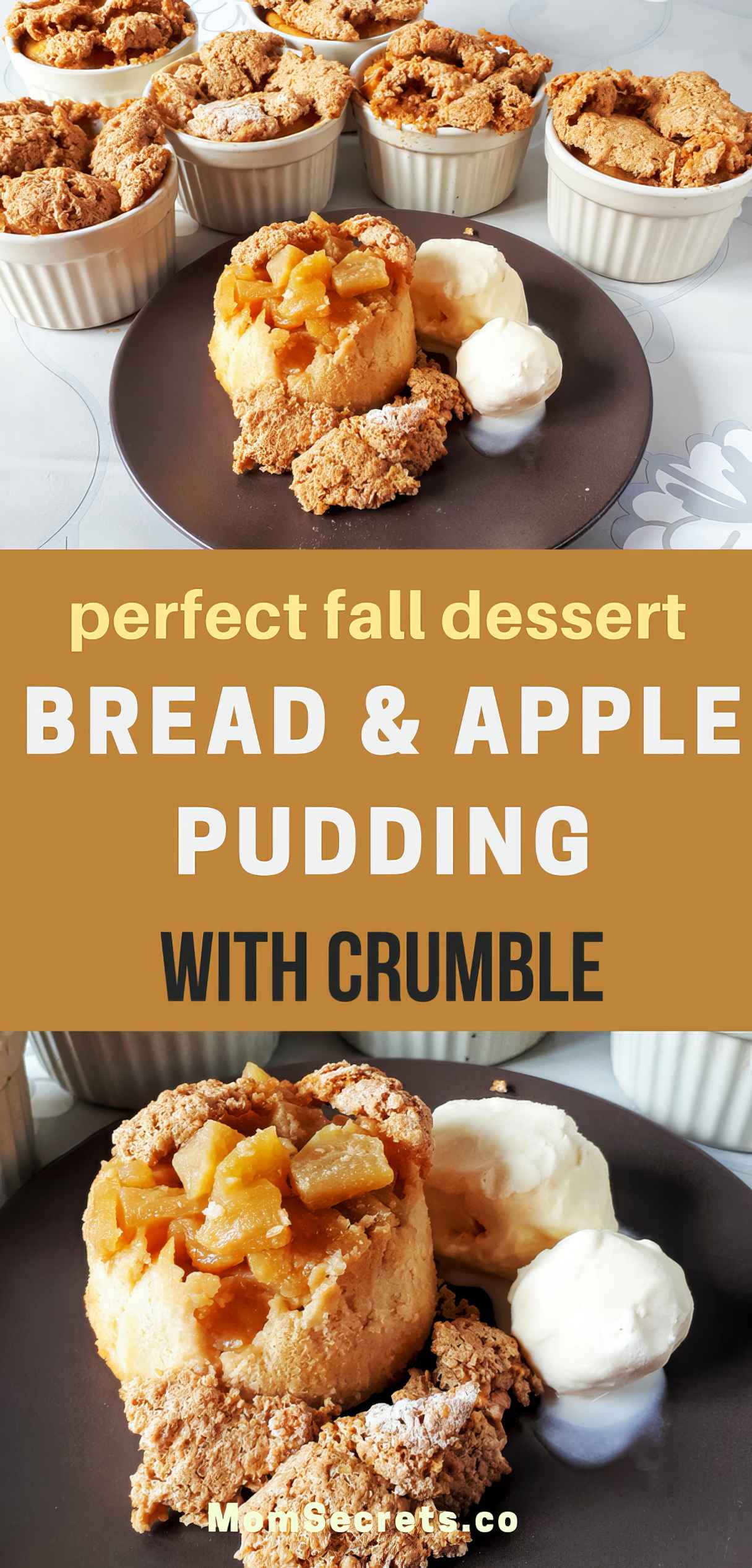 Bread & Apple Pugging with Crumble for Fall or Winter Days