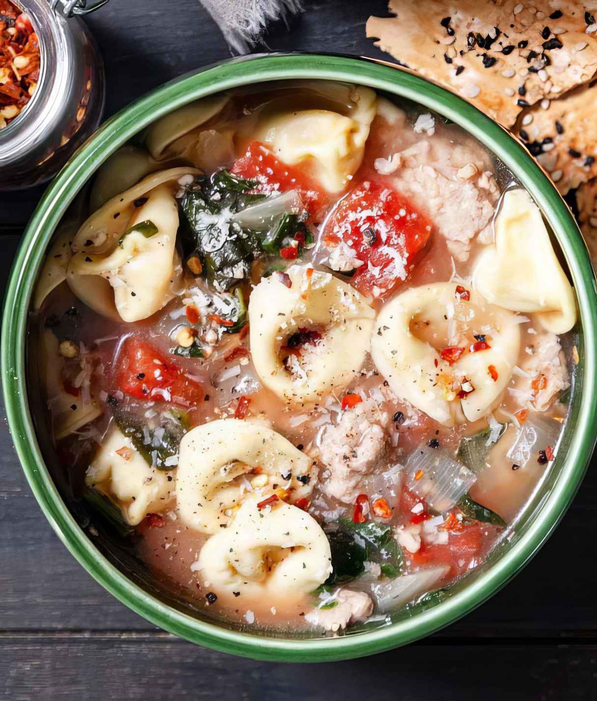Easy Rustic Italian Tortellini Soup Recipe
