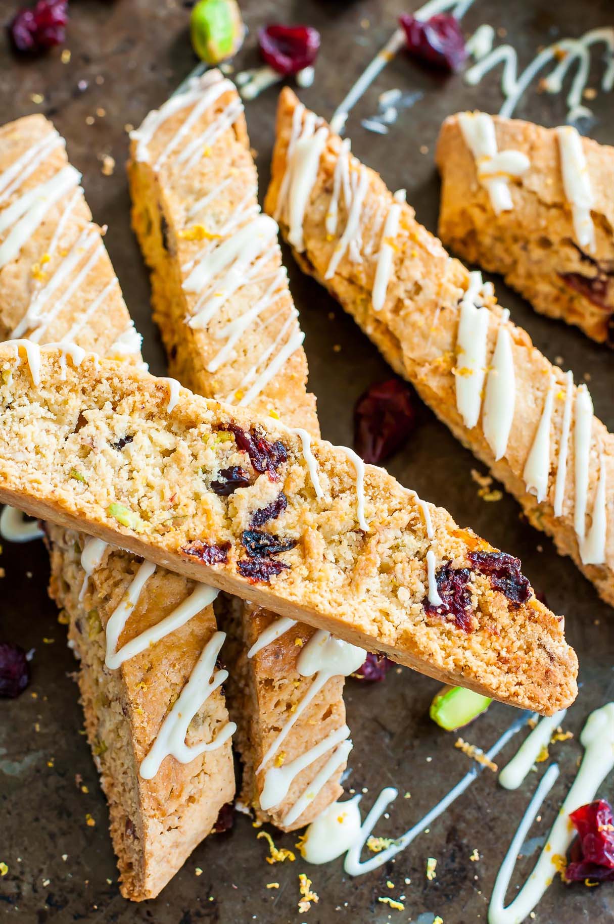 White Chocolate Cranberry Pistachio Biscotti